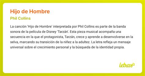 hijo de hombre letra|Letra de Phil Collins .